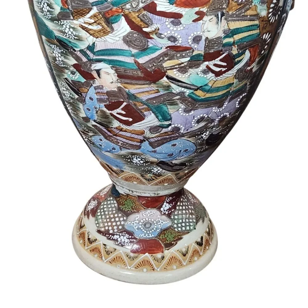Chinese Vase Famille Rose 24 Inches Floral Human Figure Hand Painted 19th Cent.